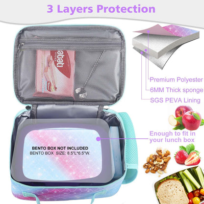 RHCPFOVR Kids Lunch Bag - Insulated Lunch Box for Boys Girls,Washable Lunch Bag and Reusable Toddler Leak-proof Lunchbox for School and Daycare - Colors A
