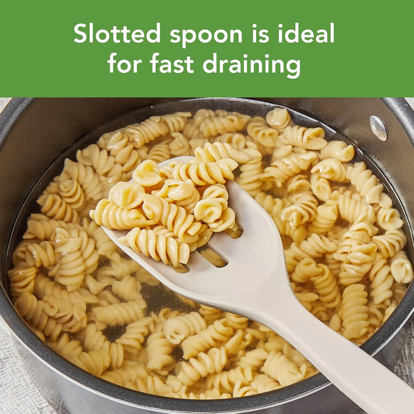Tovolo Elements Silicone Spoon Set of 2 Mixing and Slotted Spoon Bundle for Non Stick Cooking Mixing Serving, Dishwasher Safe Heat Resistant Slotted Spoon and Mixing Serving Spoon, Oatmeal