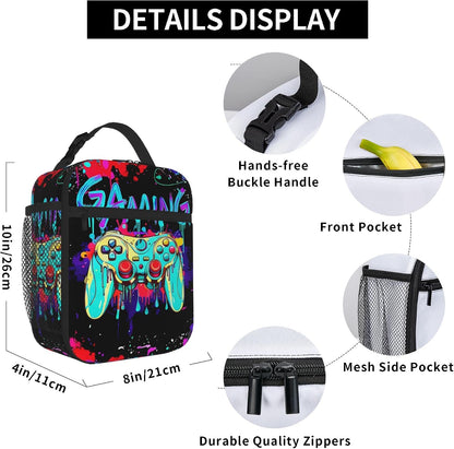 Dinosaur Volcano Insulated Lunch Bag for Women & Men, Reusable Leak-Proof Lunch Box with Cooler Compartment, Lunch Tote for Adults Work Travel Picnic Durable & Washable