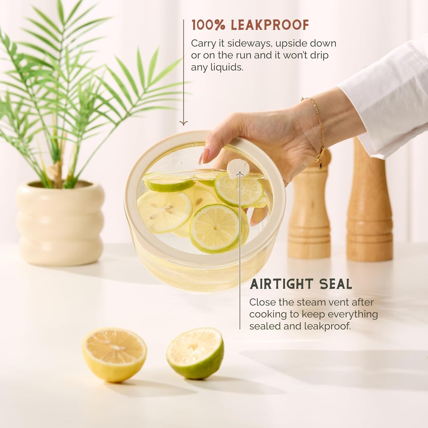 Glass Storage Container Set, Borosilicate Glass, Tempered Glass Lids, Baking Pan, Airtight with Vents, Microwave, Oven & Dishwasher Safe, (Rectangular - Set Of 3)