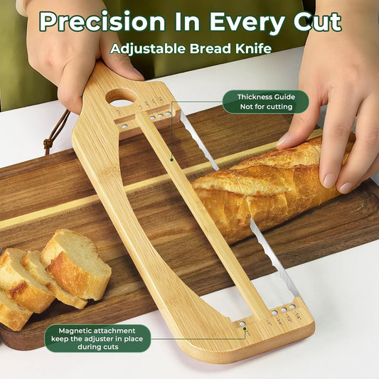 Adjustable Bread Knife for Homemade Bread, Sourdough Bread Slicer