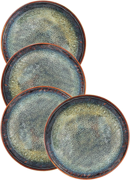 Porcelain Plate Set Large Serving Tray Set of 4, Reusable Serving Platters for Party Food, Cookie, Appetizer, Charcuterie, Snack, Dessert Display,Stackable Kitchen Dish 14.4 INCH