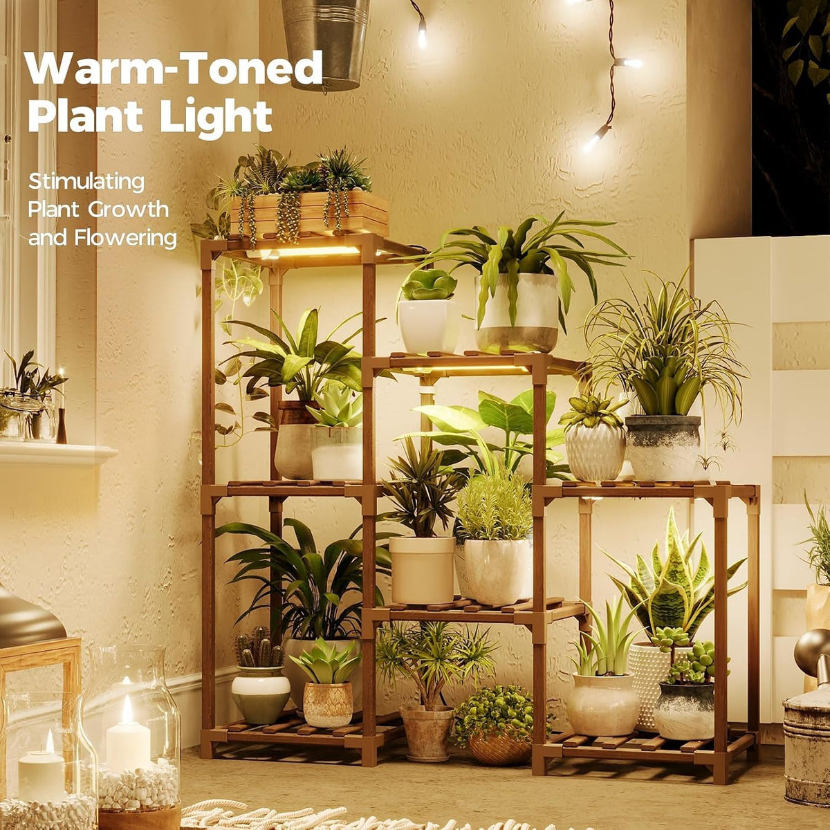 Bamworld Plant Stand Indoor Plant Shelf Outdoor Wood Plant Rack