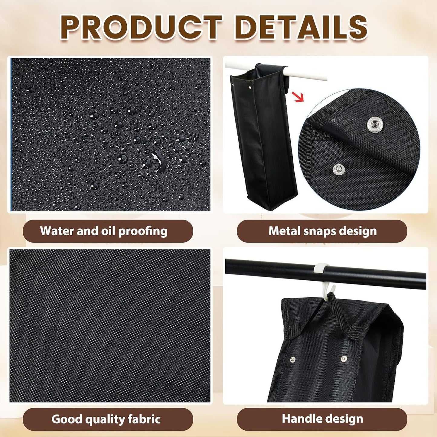 Amylove 2 Pcs Grill Utensil Storage Bags Waterproof BBQ Tool Storage Bags Barbecue Hardware Tool Foldable Grill Holder Pouch Oxford Cloth Accessory for Camping Hiking