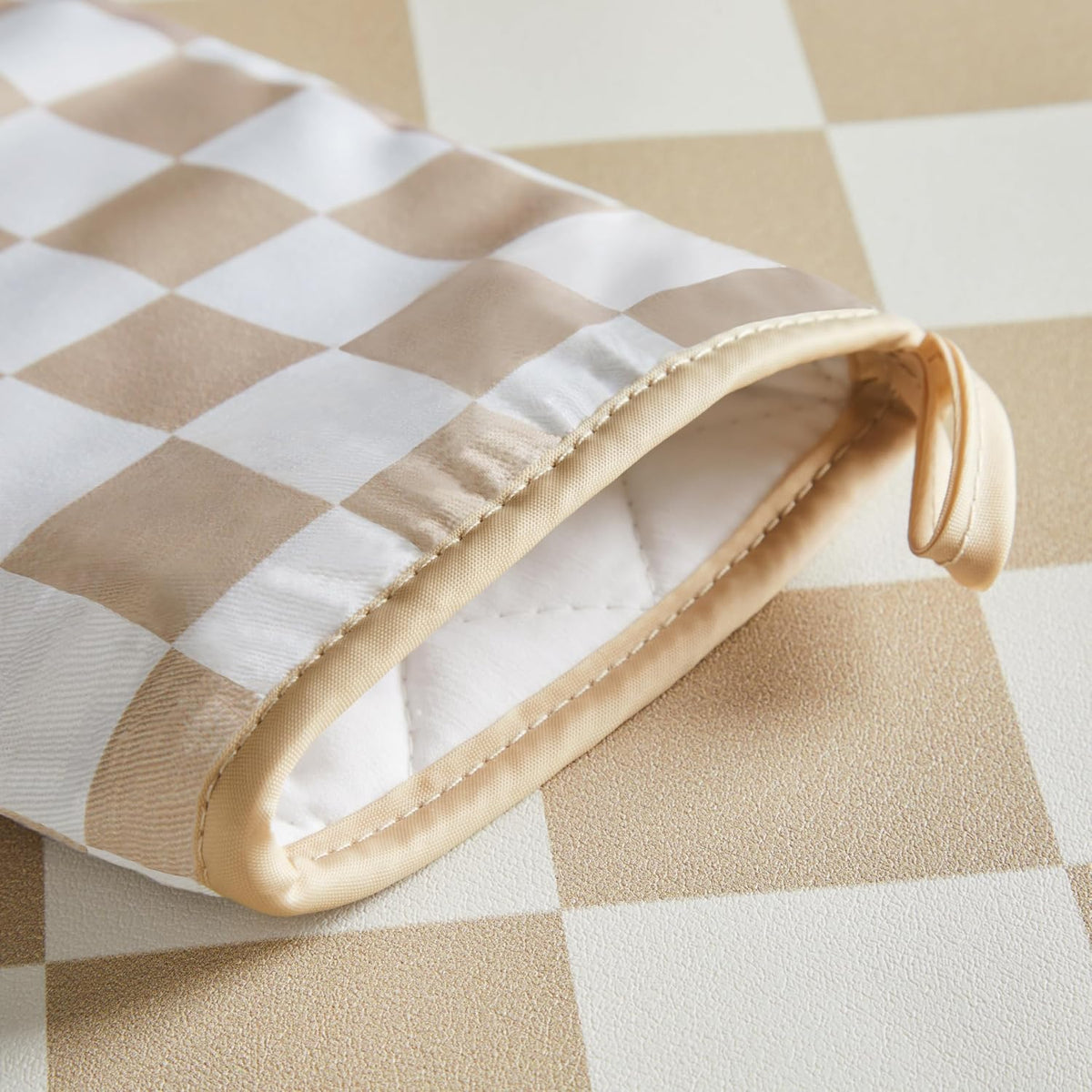 Ohocut Navy Blue Checkered Oven Mitts Heat Resistant, Vintage Retro Checkerboard Cute Oven Mitts, Non-Slip Silicone Kitchen Oven Gloves, 2-Pack Set, 7''x13''