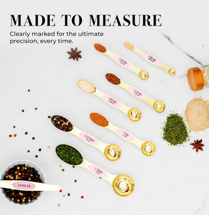 Styled Settings Magnetic Measuring Spoons Set, Gold