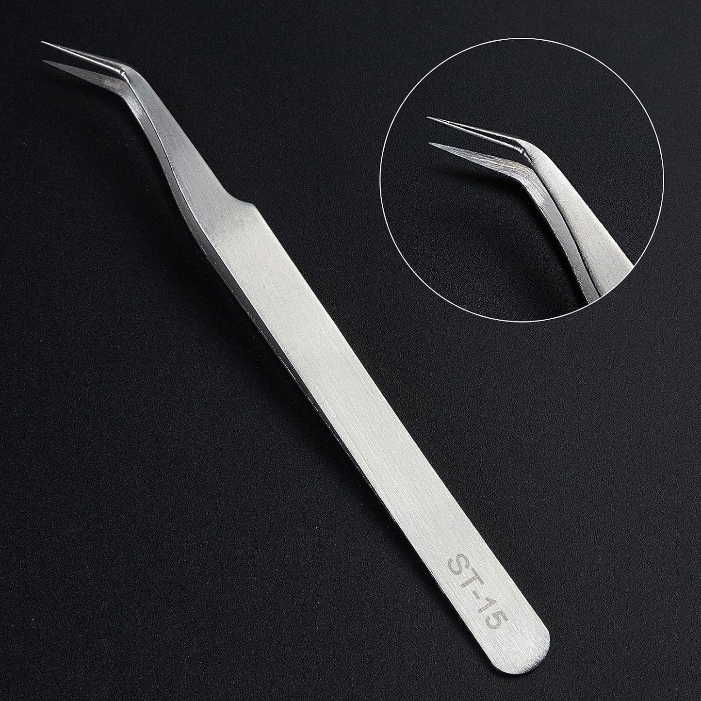 Precision Tweezers Set,Upgraded Stainless Steel of Craft Tweezers - Extra Fine,Angled,Blunt Tips for Electronics,Hobby, Industrial,Laboratory Work,Jewelry-Making,Model,Cooking