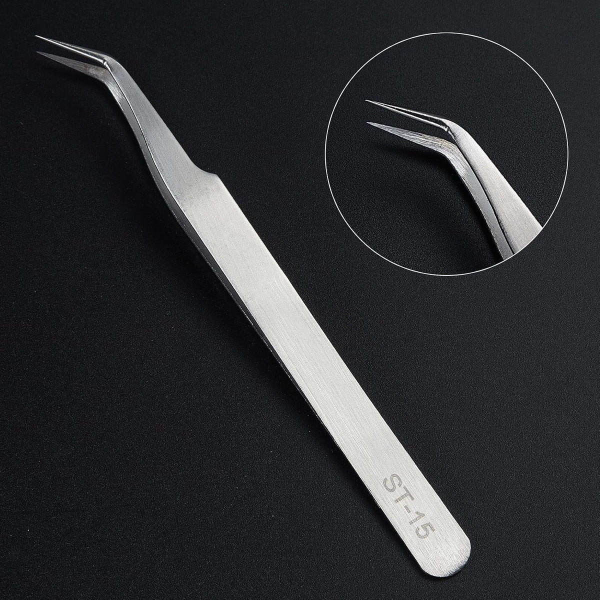Precision Tweezers Set,Upgraded Stainless Steel of Craft Tweezers - Extra Fine,Angled,Blunt Tips for Electronics,Hobby, Industrial,Laboratory Work,Jewelry-Making,Model,Cooking
