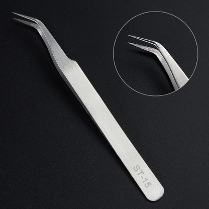 Precision Tweezers Set,Upgraded Stainless Steel of Craft Tweezers - Extra Fine,Angled,Blunt Tips for Electronics,Hobby, Industrial,Laboratory Work,Jewelry-Making,Model,Cooking