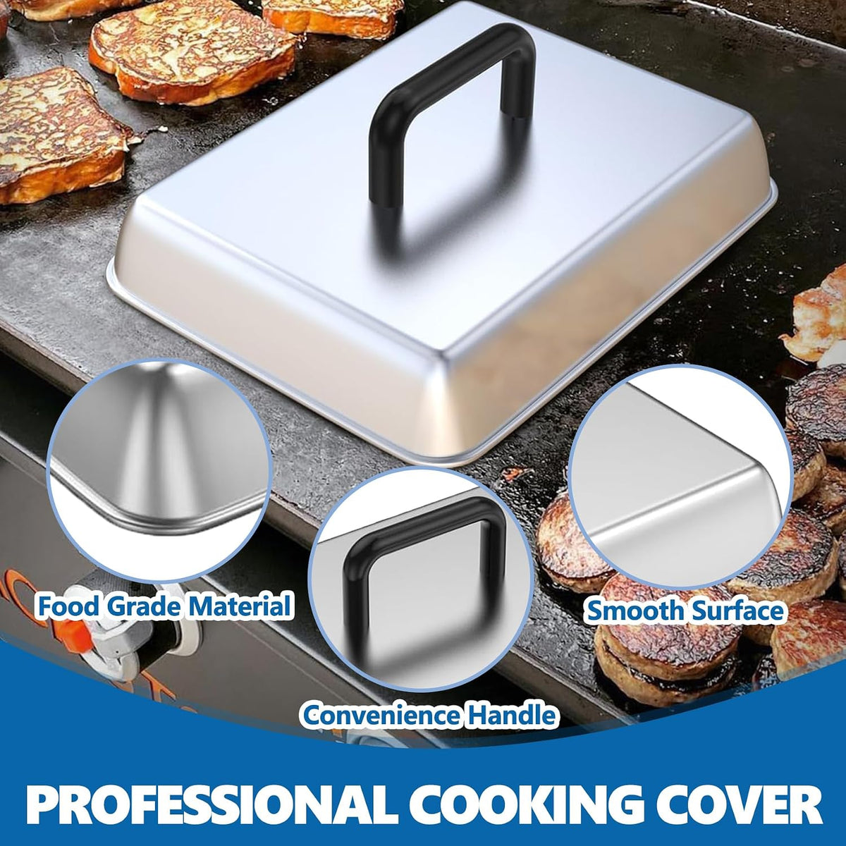 Square Cast Iron Burger Press Smash Griddle Cooking Weight for Blackstone