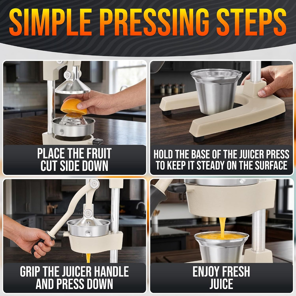 NADOBA Lemon Squeezer and Lime Squeezer, Max Extraction Citrus Hand Juicer