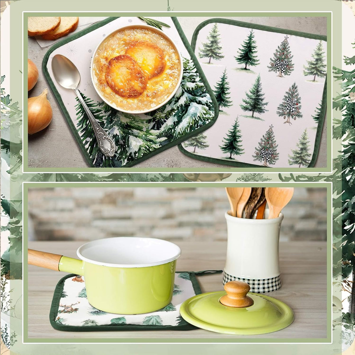 Bencailor 12 Pcs Christmas Wildflower Pot Holders with Pocket