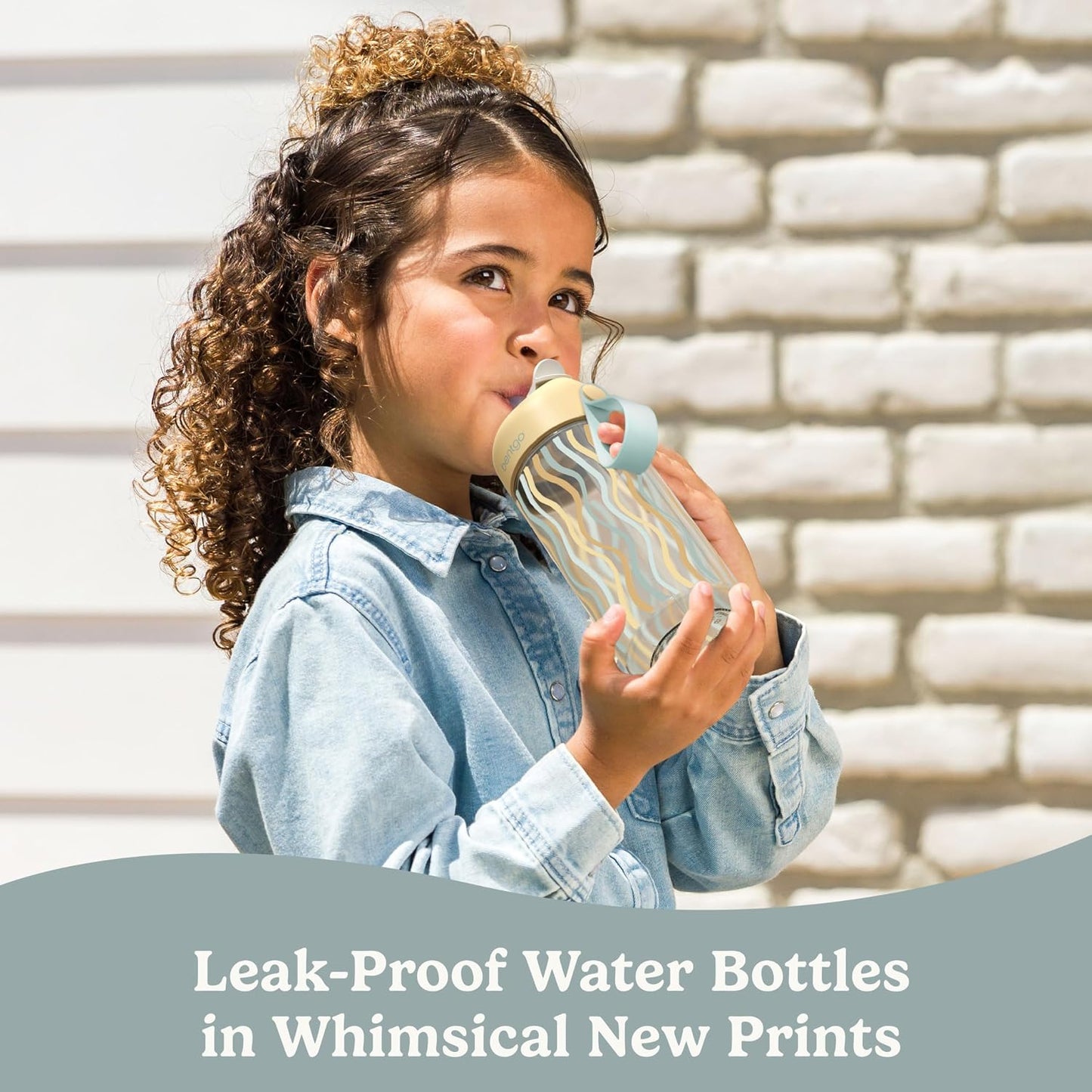 Bentgo Kids Water Bottle - Leak-Proof, Durable Tritan PFAS- & BPA-Free 15 fl oz, Kids/Toddlers Ages 3+ for School & Sports; Bite & Sip Spout, Carrying Handle, Dishwasher Safe (Unicorn)