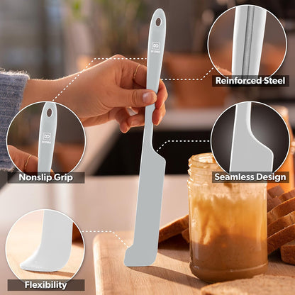 DI ORO Silicone Jar Spatula Set - 600F Heat Resistant, 5-Pc Red