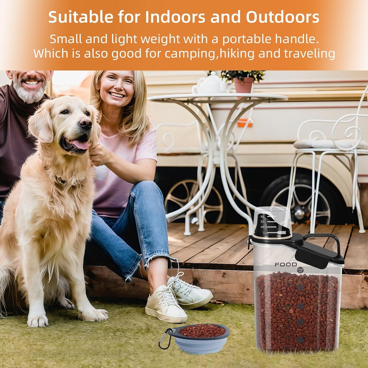 LEAWALK Airtight Small Cat Dog Pet Food Storage Containers BPA Free, with Large Pour Spout/1 Measuring Cup/ 4 Safety Locks and Double-layer Silicone Strip (Olive Gray x 2, 3L-2pack)