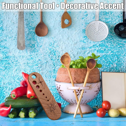 Lemonroad 2 Pcs Wooden Herb Stripper, 7 Hole Leaf Separator Tool
