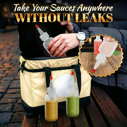 HYQO Small Squeeze Bottles for Sauces, 4 Oz Plastic with Cuttable Tip