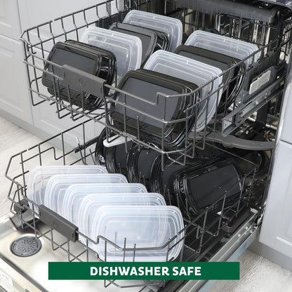 Freshware Meal Prep Containers [15 Pack] 1 Compartment Food Storage Containers with Lids, Bento Box, BPA Free, Stackable, Microwave/Dishwasher/Freezer Safe (28 oz)