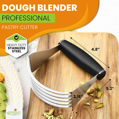 Spring Chef XL Pastry Blender, Durable Dough Blender For Baking - Black