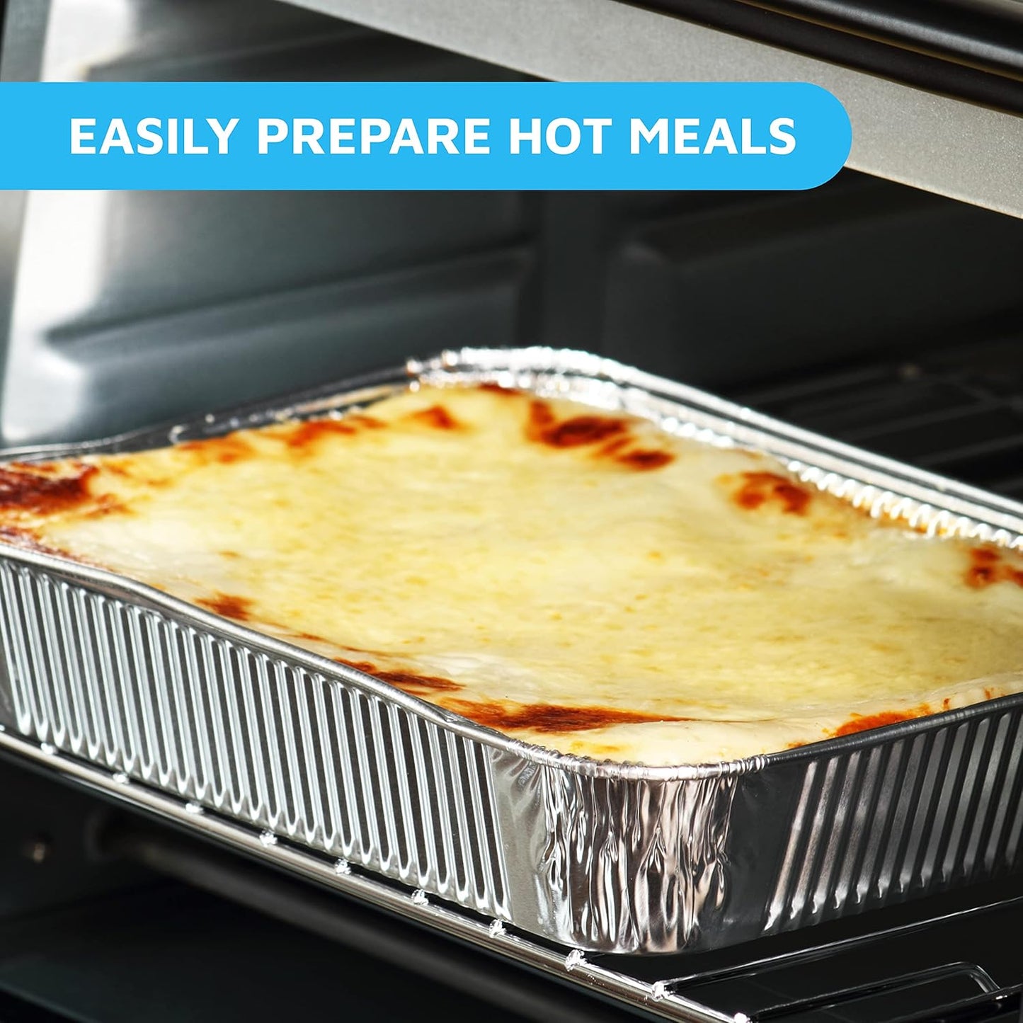 MontoPack Half-Size Aluminium Foil Lids | [100 Pack] Perfect Fit for 9x13 Roasting Pans | Premium Quality for Baking & Catering | Disposable Food Prep Containers Lids