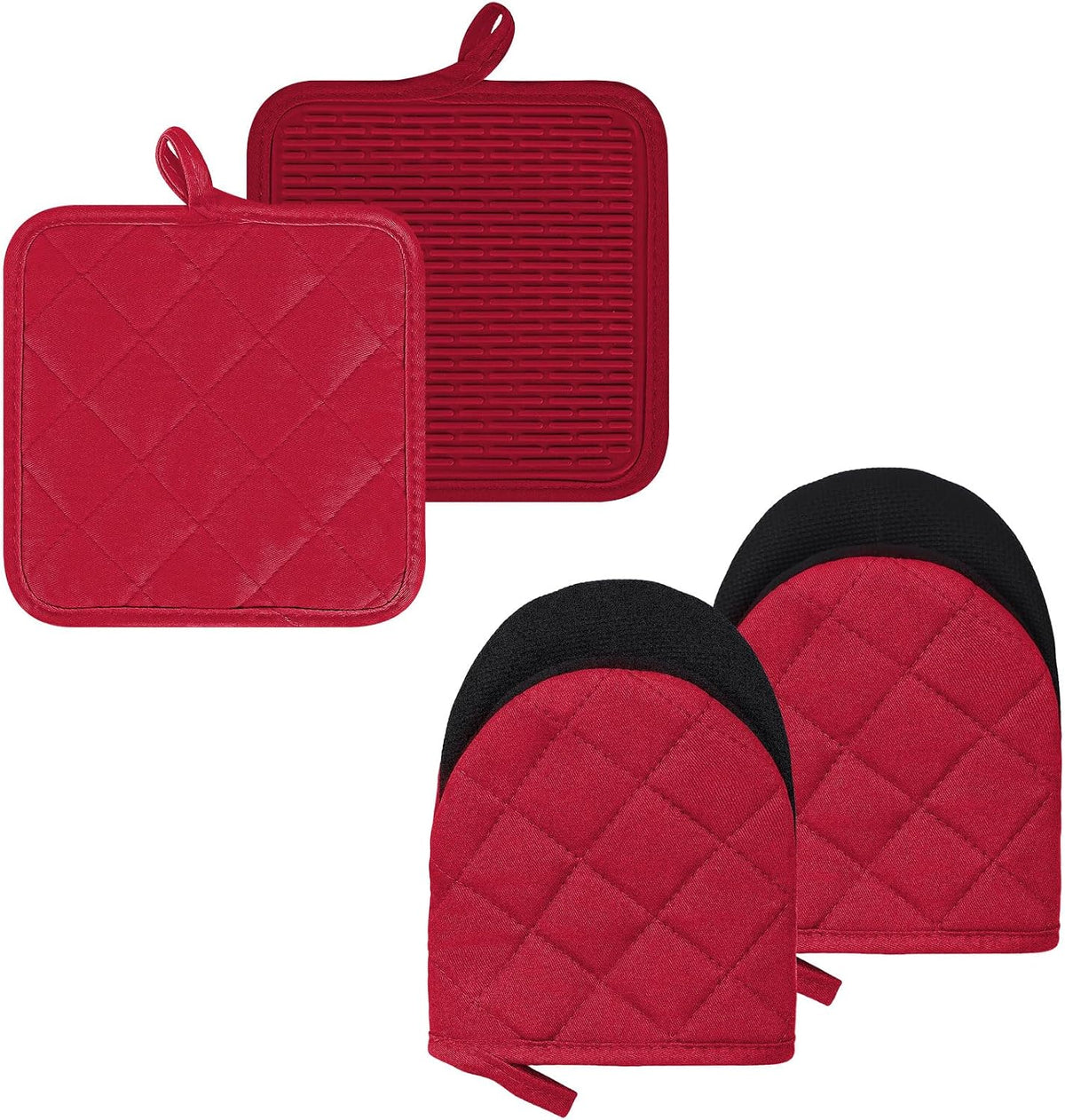 Goldmeet Mini Oven Mitts 2-Pack, 7"x5.5", 500°F Silicone Grip, Gray