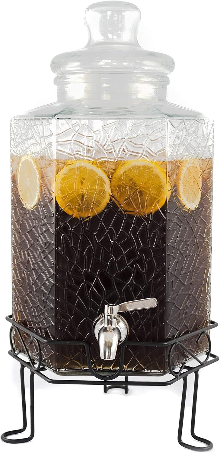 Redfern 2.5 Gallon Glass Beverage Dispenser Stainless Spigot and Stand