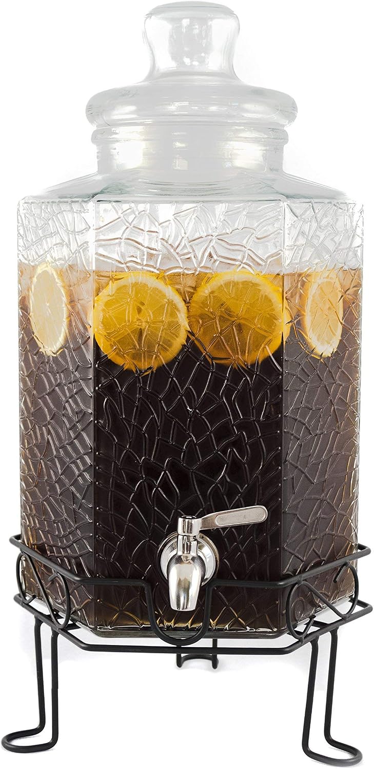 Redfern 2.5 Gallon Glass Beverage Dispenser Stainless Spigot and Stand