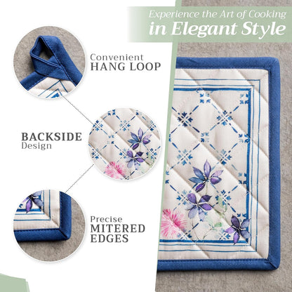 Maison d' Hermine Pot Holders 100% Cotton Potholders (8" x 8") - Colors A