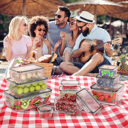 52 PCS Large Food Storage Containers with Lids Airtight, BPA-Free Leakproof Plastic Meal Prep Containers Reusable,Microwave & Dishwasher & Freezer Safe,Includes Labels & Pen