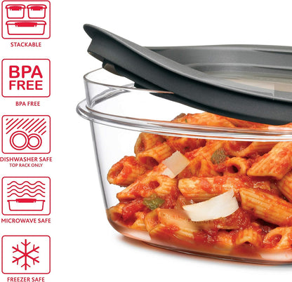 Rubbermaid Premier Food Storage Container, 10 Piece Set, Grey, BPA-Free, Microwave & Dishwasher Safe