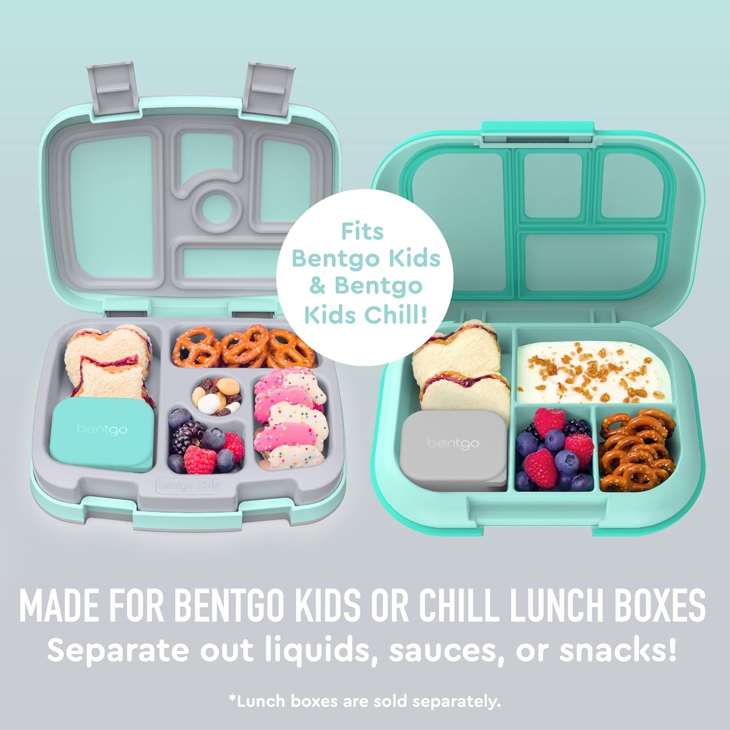 Bentgo Sidekicks 2-Pack Silicone Container Set - Dipping Sauce Cups for Condiments & Small Snacks, Reusable, Durable, & Leak-Proof Liquid Storage, Salad Dressing Container - 2.6 oz (Lavender & Pink)