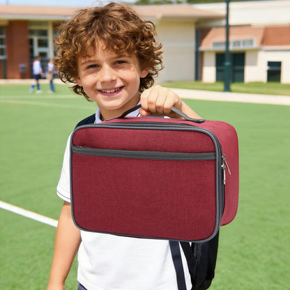 FlowFly Kids Lunch box Insulated Soft Bag Mini Cooler Back to School Thermal Meal Tote Kit for Girls, Boys, Black