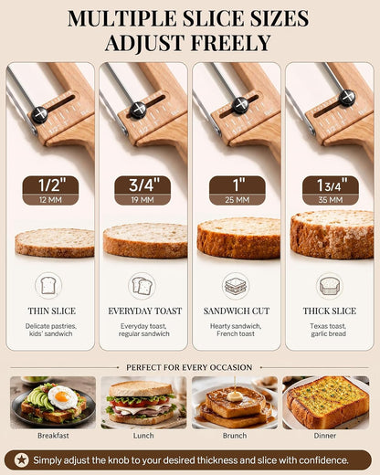 Adjustable Bread Knife, Ambidextrous Design Bread Slicer for Homemade Bread