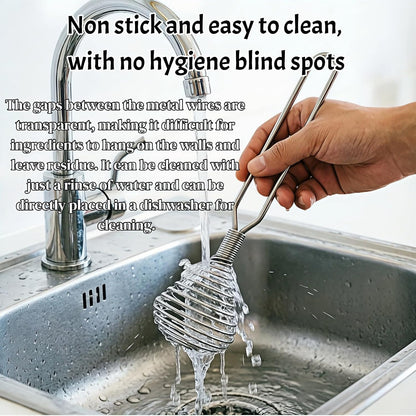 Stainless Steel Spring Coil Whisk Wire Whip Cream Egg Beater Gravy Cream Hand Mixer Kitchen Tool Accessories For Mixing, Blending, Beating, Stirring, Cooking - (1Pcs Silver)