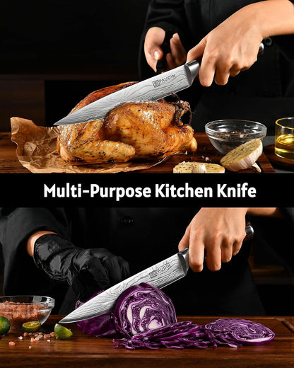 PAUDIN Cheese Knife, 5” Serrated Knife for Block Cheese,Sharp Tomato Knives