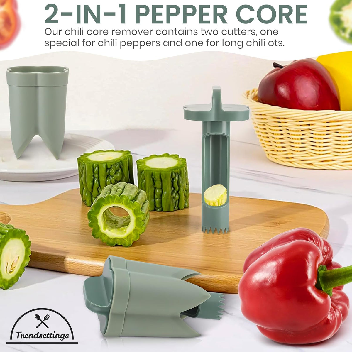 Pepper Corer Tool Seed Remover and Pepper Seed Core Remover Vegetable Core Remover and Corer Tool Kitchen for Jalapenos, Bell Peppers