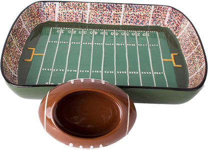 Football Stadium Chip And Dip Sports Serving Set