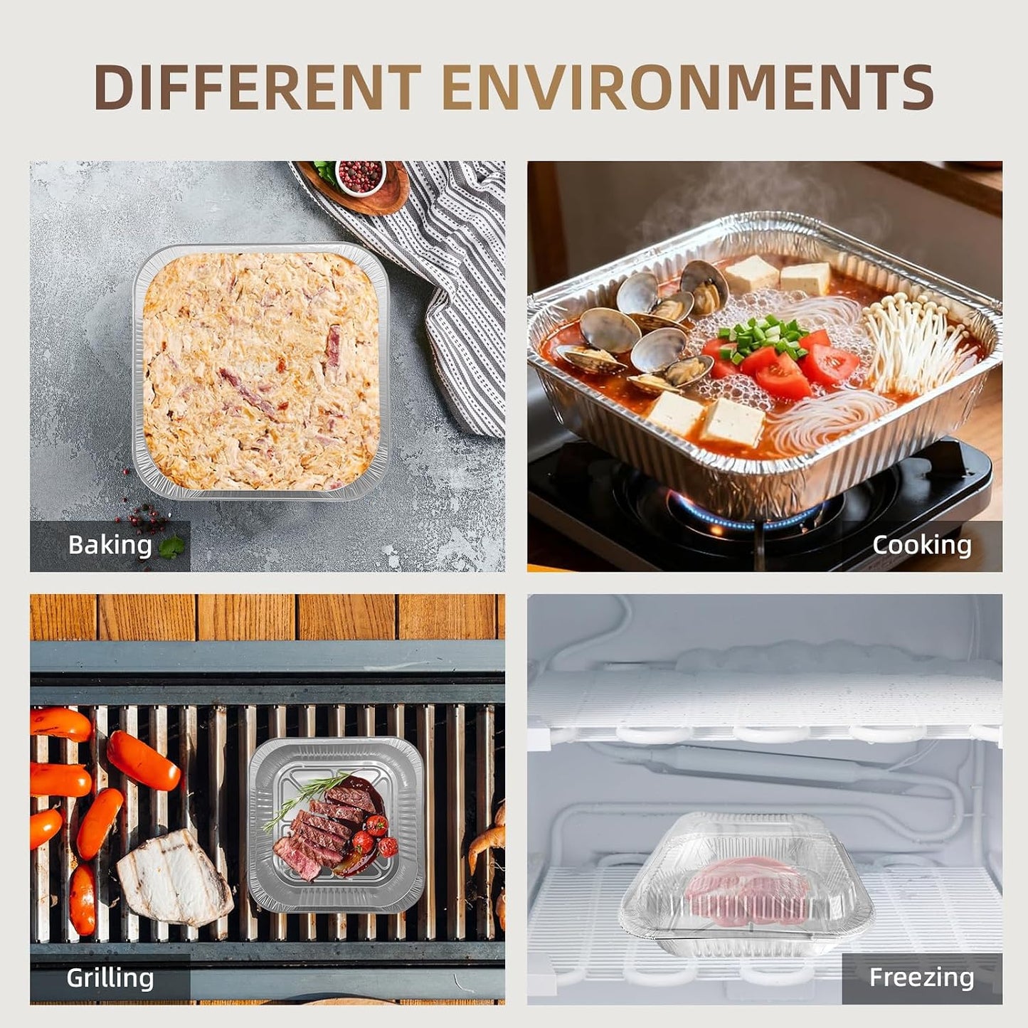 20 Pack 9x13 Aluminum Foil Pans with Lids - Heavy Duty Disposable Baking Pans, Oven Safe Steam Table Trays for Cooking, Meal Prep, Catering, Party, Food Storage & Transport - Silver, 2.5" Deep