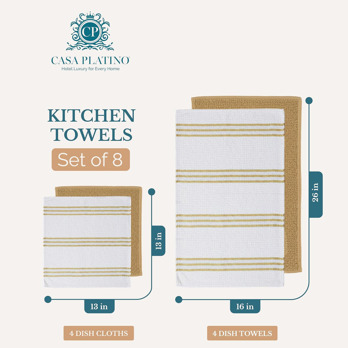 Casa Platino Potholders for Kitchens, 8-Piece – 500°F Heat Resistant Oven Mitts and Pot Holders, Mini Oven Mitt with Silicone Grip, 2 Kitchen Towels & 2 Dish Cloths – Durable & Non-Slip – Canyon Rose