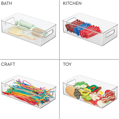 iDesign Stackable Fridge Bin, Clear, Set of 2 | Storage Bin for Freezer or Pantry, Made in USA