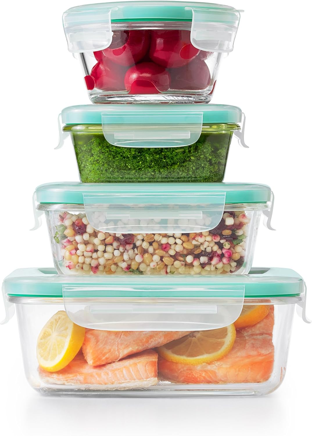 OXO Good Grips 4-Piece Smart Seal Leakproof Mini Glass AirtightContainer Set
