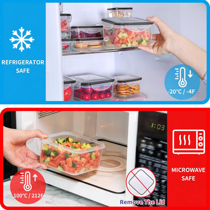 52-Piece Large Food Storage Containers with Lids Airtight, Health Material 85oz Leakproof Reusable Plastic Storage Containers, for Lunch, Meal Prep, and Leftovers, Kitchen Organizer, Freezer Container