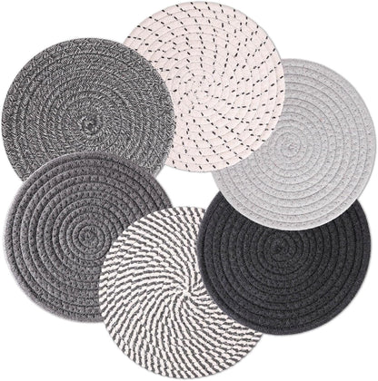Billbotk 8'' Trivets Hot Dishes, Hot pots and Pans, 6 Heat Resistant Hot Pads, Pot Holders Kitchen, Hot Plate Mats Kitchen Countertops, Table, Home Essentials New Home and Farmhouse Decor