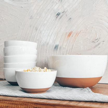 Mora Ceramic Artisan Matte Small Dessert Bowls - 16oz, Set of 6 - Microwave, Oven and Dishwasher Safe, For Rice, Ice Cream, Soup, Snacks, Cereal, Chili, Side Dishes etc - Microwavable Kitchen Bowl