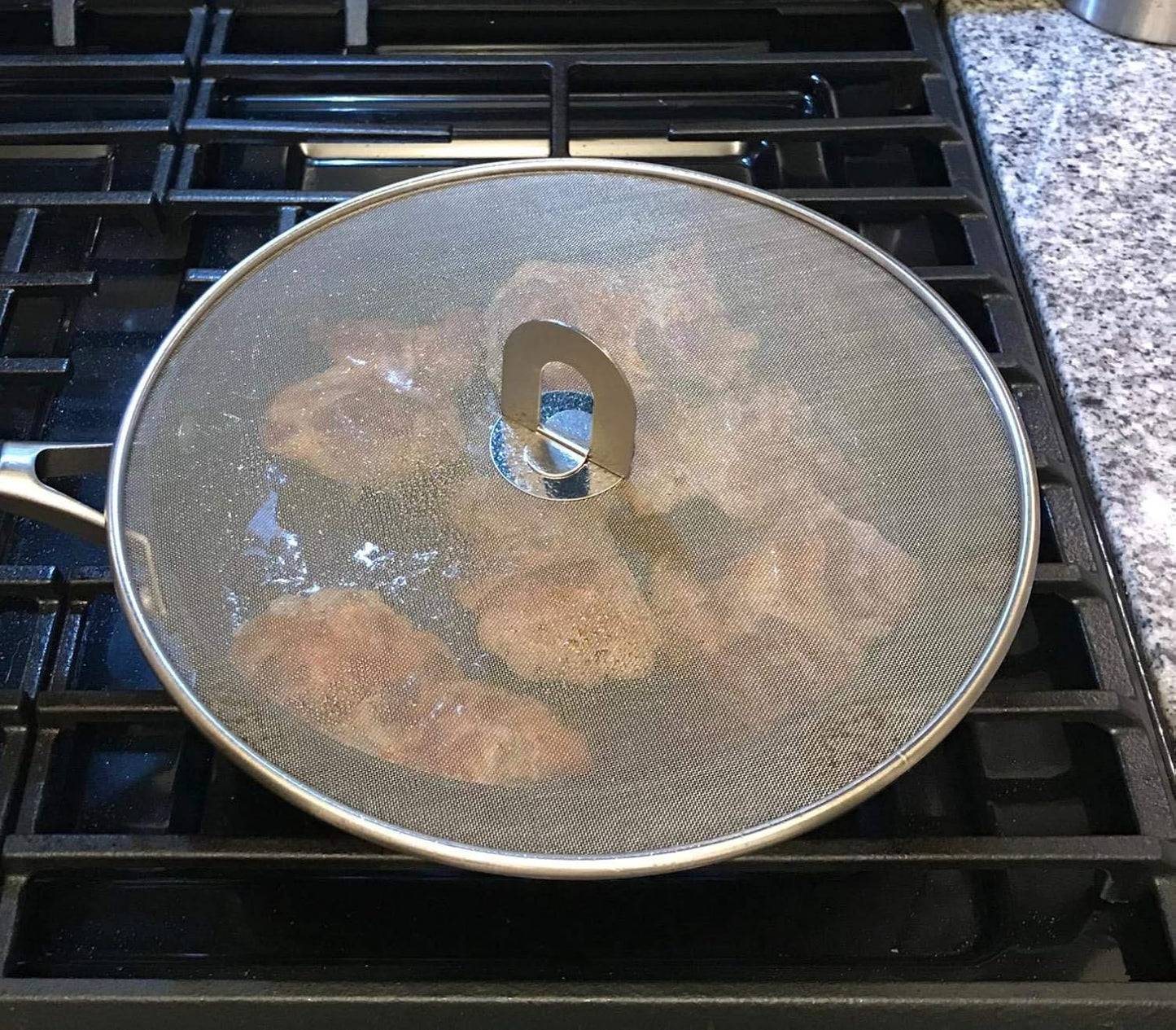3 Pack Grease Splatter Screen for Frying Pan with Fold Flat Knob-Grease Splatter Guard Shield-No Cooking Oil Mess–No Burns–Ultra Fine Mesh Lids-Rust Free Stainless Steel- 9.8,11.5,13 Inch