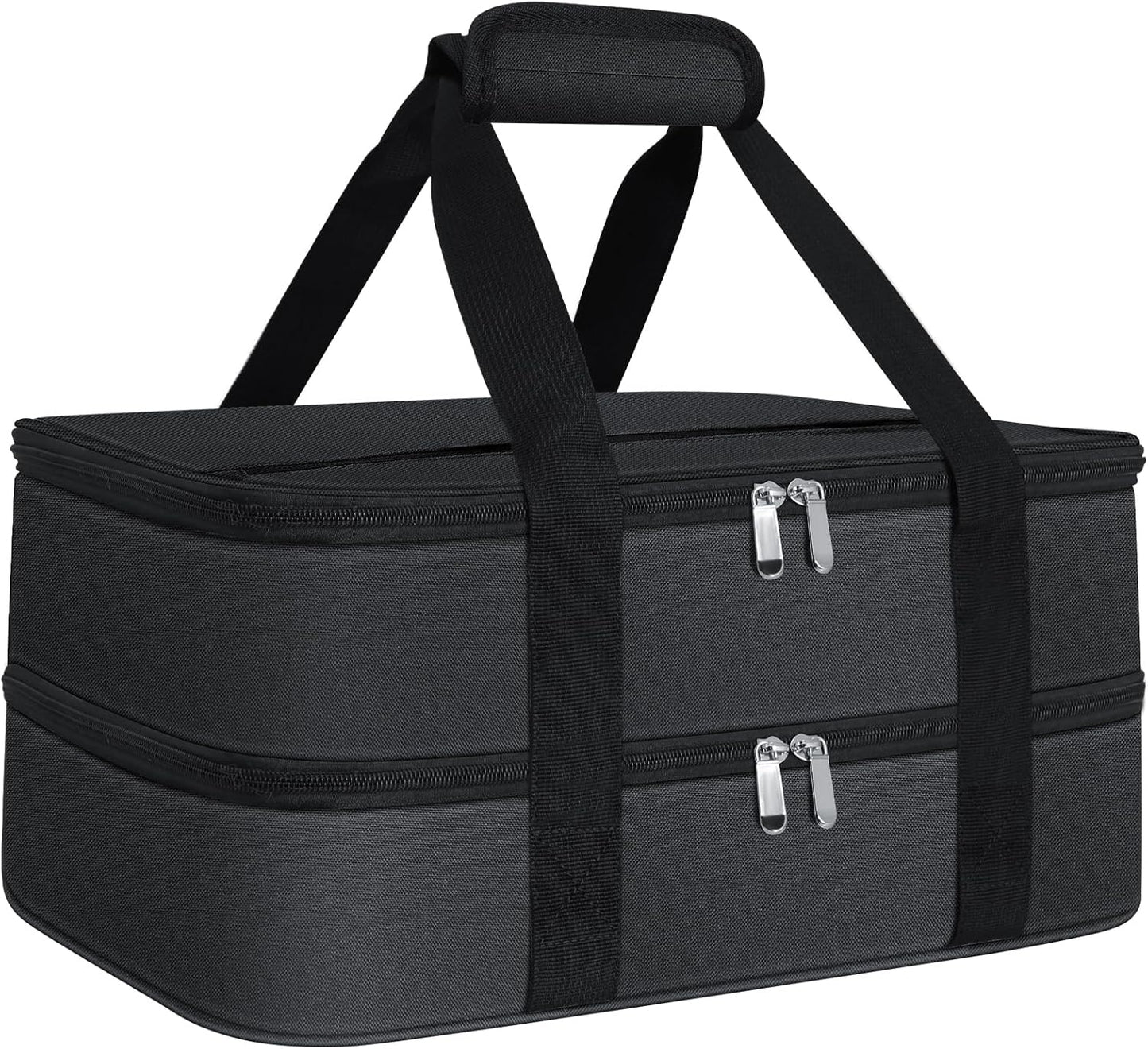 esouler Insulated Casserole Carrier - Casserole Carriers for Hot or Cold Food - Lasagna Lugger Dish Carrier, Thermal Lunch Bag for Potluck Parties, Picnic, Travel, Fits 9" x 13" Baking Dish, Grey
