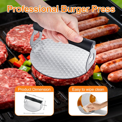 DY DECENT FAMILY BBQ Blanket for Resting Meat with Squeeze Bottle & Meat Press - Meat Resting Blanket for Brisket, Pork, Steak, Turkey - Grill Blanket for Outdoor Grill - Ideal BBQ Gift for Men Dad