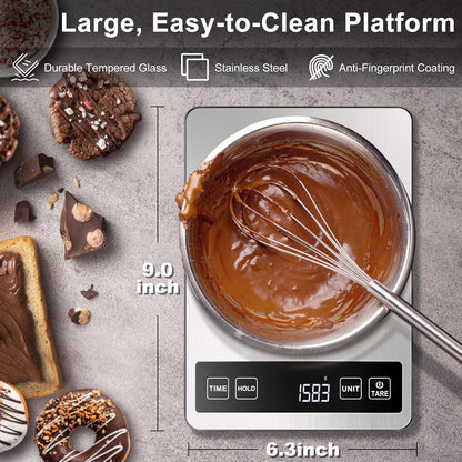 Fuzion Food Scale, 22lb/0.1oz Digital Kitchen Scale - 7 Units, Tare & PCS