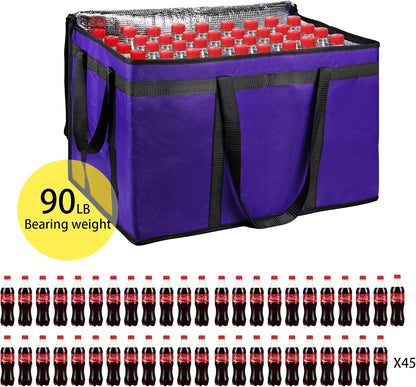 musbus Extra large XXXL Insulated Food Delivery Bag Cooler Bags Keep Food Warm Catering Therma Catering Bag for doordash 22x14x13 Cooler Bags Therma Shopper hot warming RED Pizza BLACK