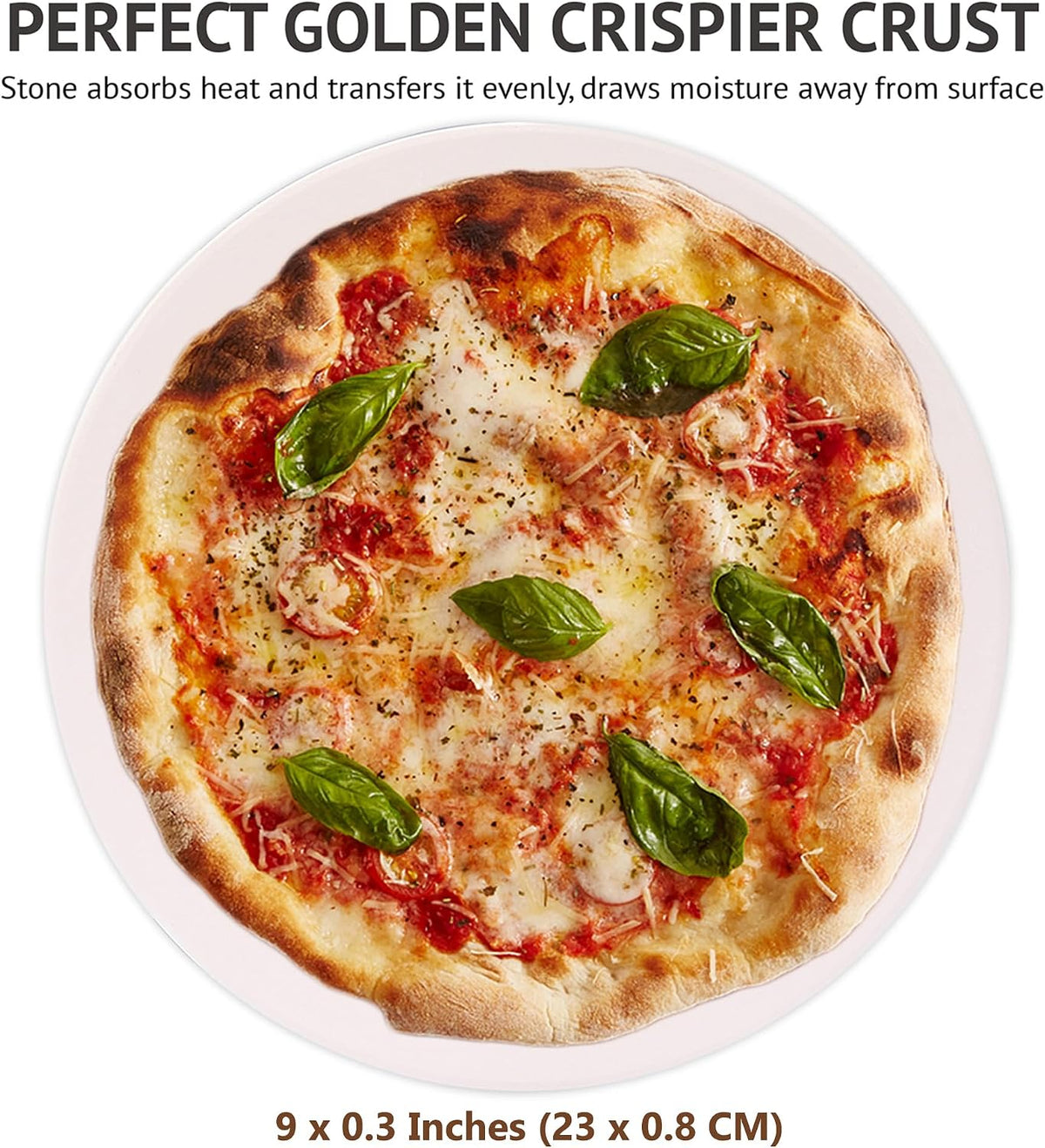 9” Round Small Pizza Stone for Toaster Oven | Cordierite Grilling Stone Bread Baking Stone for Grill, Oven | Bake Homemade Golden Crispy Crust Pizza